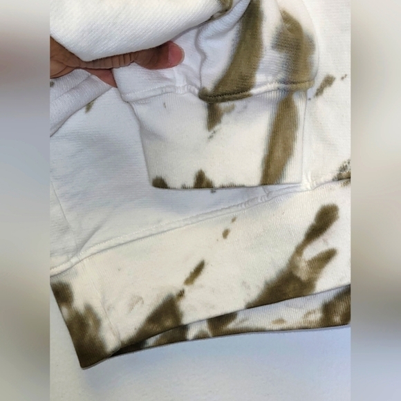 GOOD AMERICAN Tie-dyed Army Green cotton-fleece sweatshirt Size 5, 12 US - Picture 8 of 16